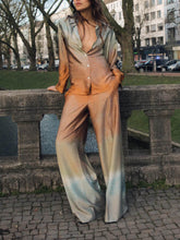 Pantalones anchos holgados con estampado degradado tie-dye exquisitos